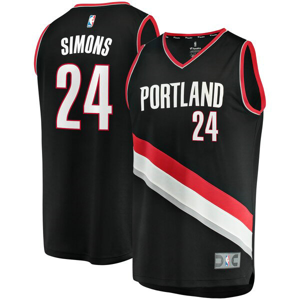 Maillot Portland Trail Blazers Homme Anfernee Simons 24 Icon Edition Noir